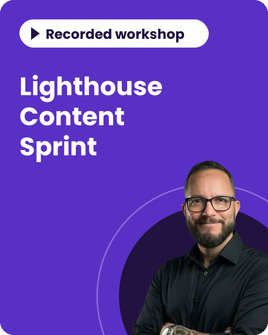 Recorded workshop: Lighthouse Content Sprint with Colin Scotland