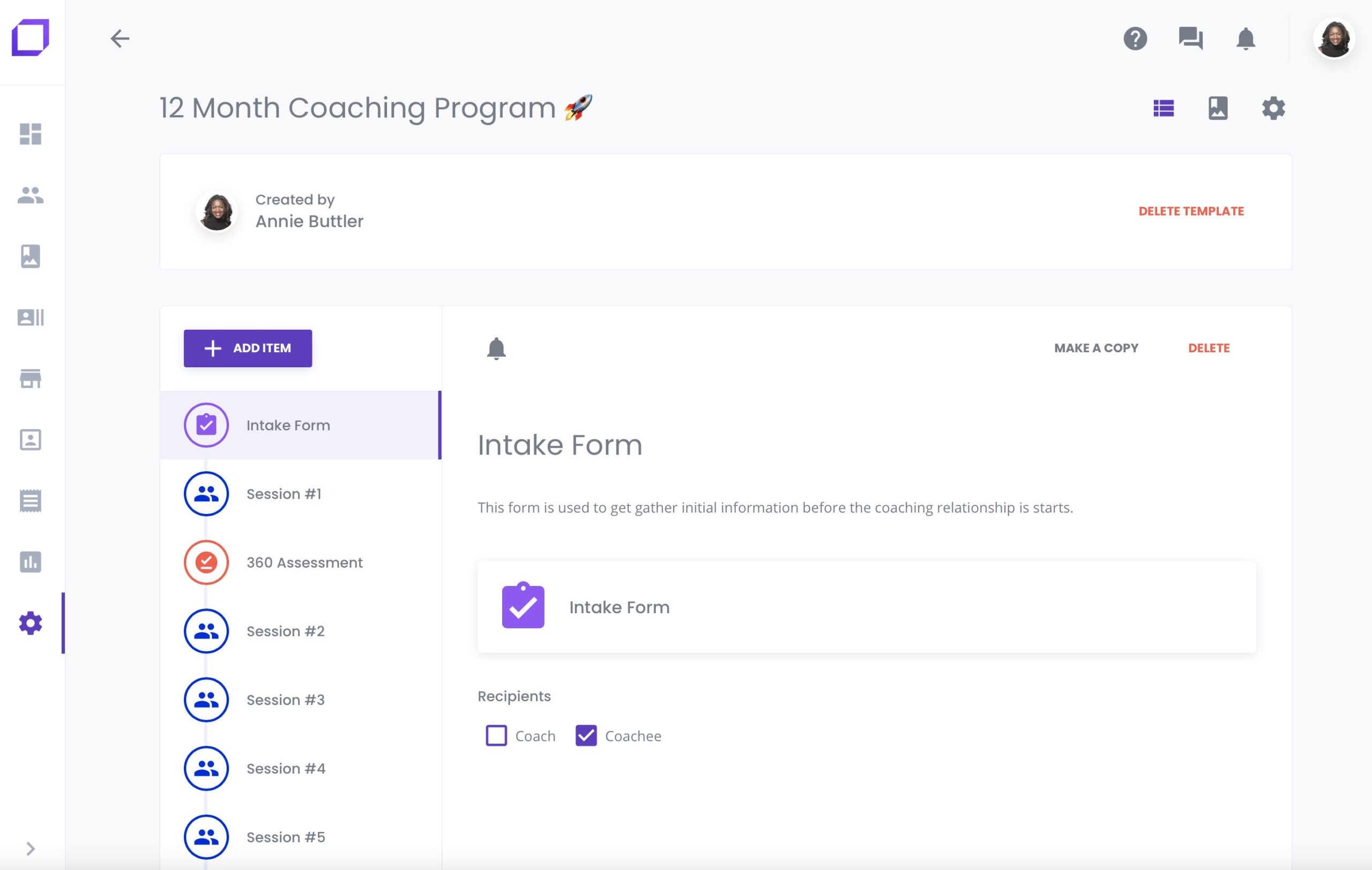 Coaching.com Review of Program Management Feature